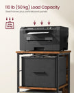 Filing Cabinet – Wood – Rustic Brown and Ink Black – Multi-Functional with 3 Drawers and Bookshelf