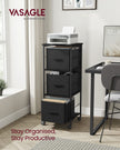 Filing Cabinet – Wood – Ebony Black and Ink Black – 3 Drawers with Bookshelf and Printer Stand