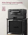 Filing Cabinet – Wood – Ebony Black and Ink Black – 3 Drawers with Bookshelf and Printer Stand