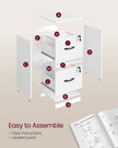 File Cabinet – Wood – Cloud White – Lockable Drawers, Adjustable Hanging Rails