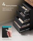 Lockable Mobile File Cabinet – Wood – Ink Black – 4 Drawers, Pre-Assembled