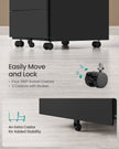 Lockable Mobile File Cabinet – Wood – Ink Black – 4 Drawers, Pre-Assembled