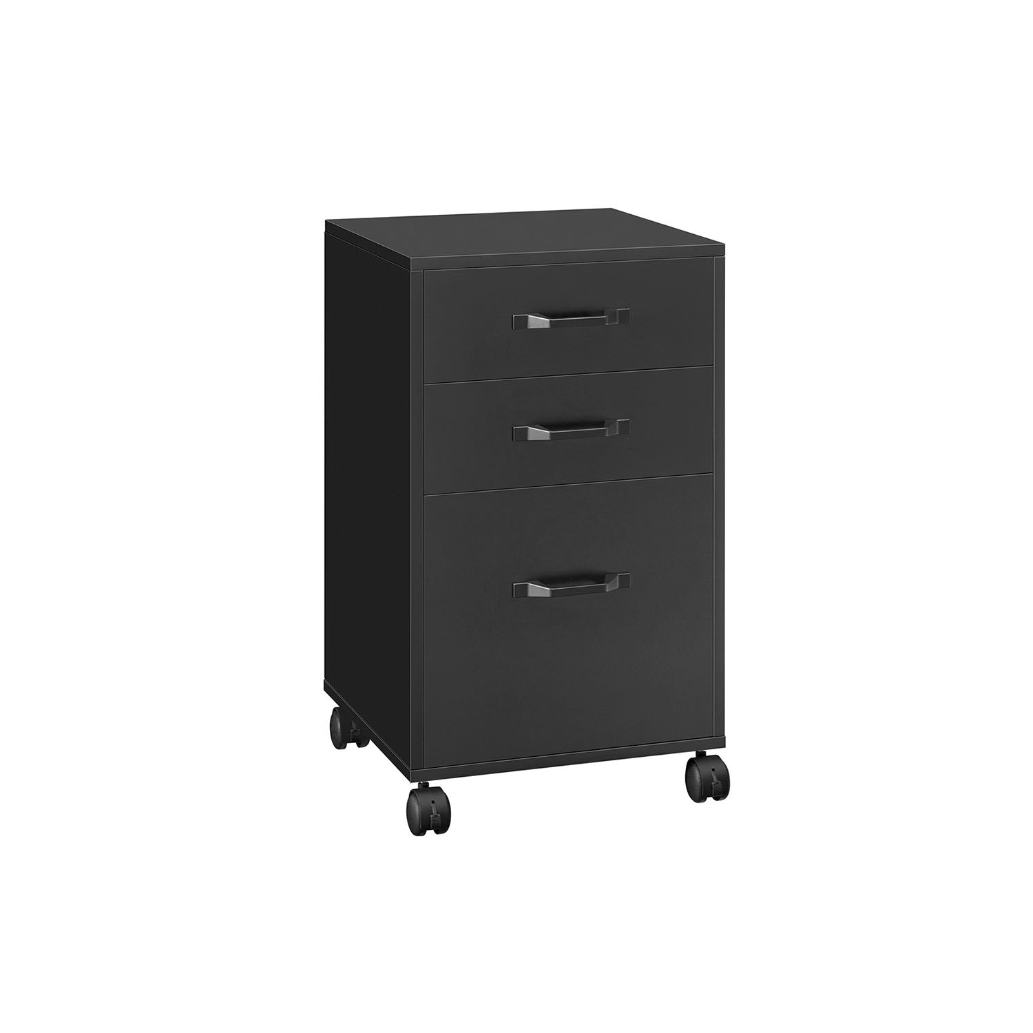 Rolling File Cabinet – Metal – Ink Black – 3 Drawers with Wheels