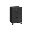 Rolling File Cabinet – Metal – Ink Black – 3 Drawers with Wheels