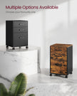 Rolling File Cabinet – Metal – Ink Black – 3 Drawers with Wheels