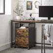 Filing Cabinet – Steel – Rustic Brown and Black – 2 Lockable Drawers with Castors and Open Shelf
