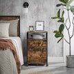 Filing Cabinet – Steel – Rustic Brown and Black – 2 Lockable Drawers with Castors and Open Shelf