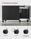 Mobile File Cabinet – Steel – Ink Black – 2 Lockable Drawers, Casters and Open Shelf