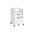 Filing Cabinet – Steel – Cloud White – 2 Lockable Drawers, Open Shelf, Mobile Design