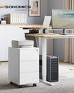 Mobile File Cabinet – Wood – Matte White – Pre-Assembled, 3 Lockable Drawers