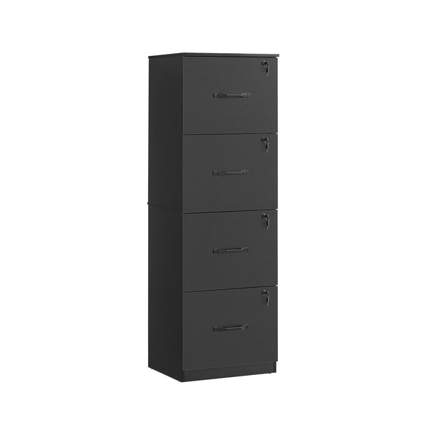 Filing Cabinet – Wood – Cloud White – Lockable with Adjustable Hanging Rail