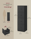 Filing Cabinet – Engineered Wood – Cloud White – 4 Lockable Drawers with Adjustable Hanging Rail