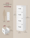 Filing Cabinet – Wood – Cloud White – Lockable with Adjustable Hanging Rail