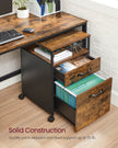 File Cabinet – Steel – Rustic Brown and Black – Rolling with Open Compartment and Stable Frame