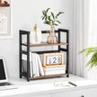 2-Tier Countertop Spice Rack – Bamboo – Rustic Brown and Black – Desktop Organizer for Kitchen and Dining Room