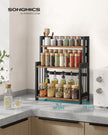 3 Tier Storage Rack – Bamboo – Natural – Multi-Purpose Countertop Organizer for Kitchen, Dining Room, or Office
