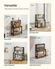 3 Tier Storage Rack – Bamboo – Natural – Multi-Purpose Countertop Organizer for Kitchen, Dining Room, or Office