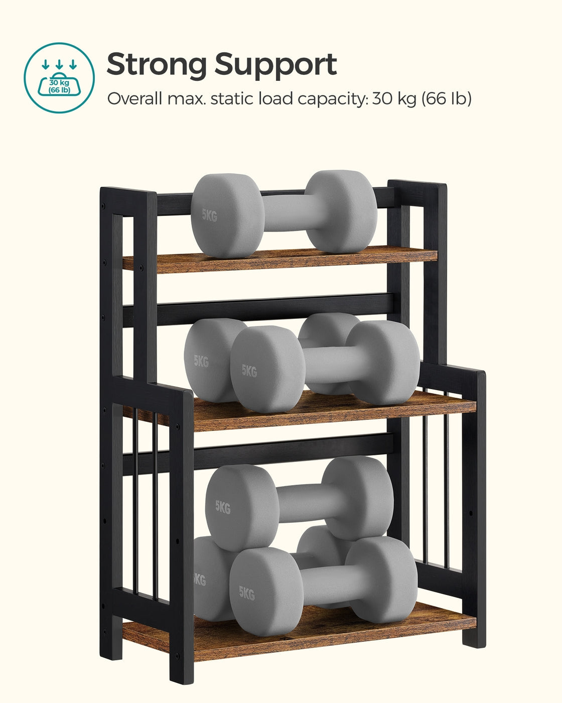 3 Tier Storage Rack – Bamboo – Natural – Multi-Purpose Countertop Organizer for Kitchen, Dining Room, or Office