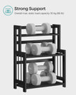 3-Tier Countertop Spice Rack – Bamboo – Ebony Black – Desktop Organizer for Kitchen and Office