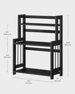 3-Tier Countertop Spice Rack – Bamboo – Ebony Black – Desktop Organizer for Kitchen and Office