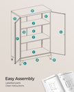 Multipurpose Steel File Cabinet – Steel – Ink Black – Lockable with Shelves