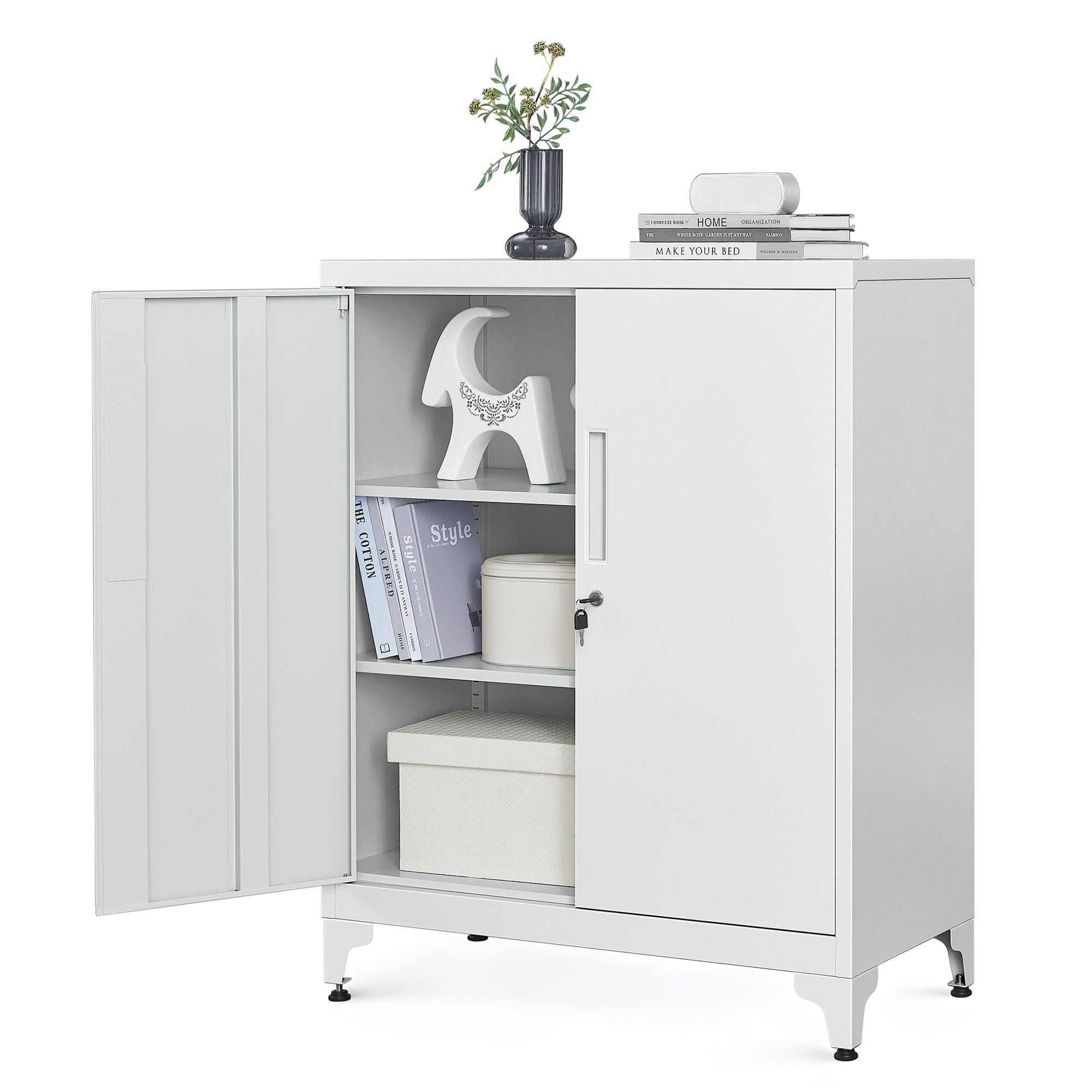 Office Cabinet – Steel – Black – Lockable with Deep Storage and Shelves