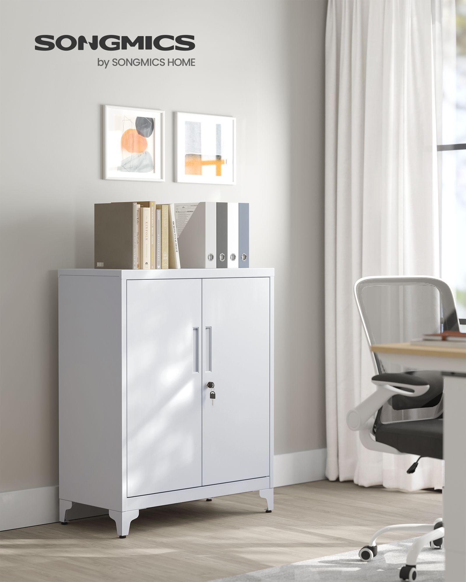 Office Cabinet – Steel – Black – Lockable with Deep Storage and Shelves