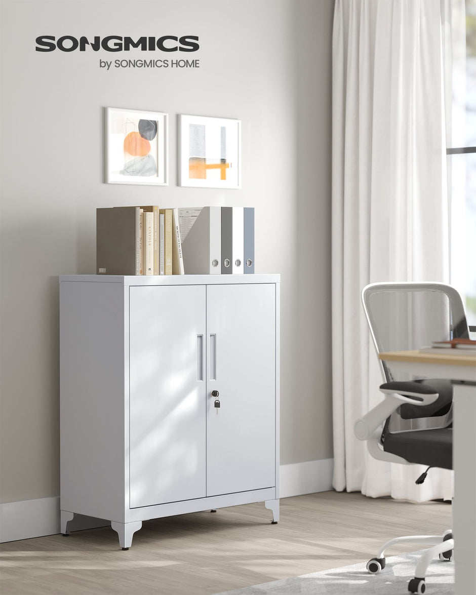 Office Cabinet – Steel – Black – Lockable with Deep Storage and Shelves
