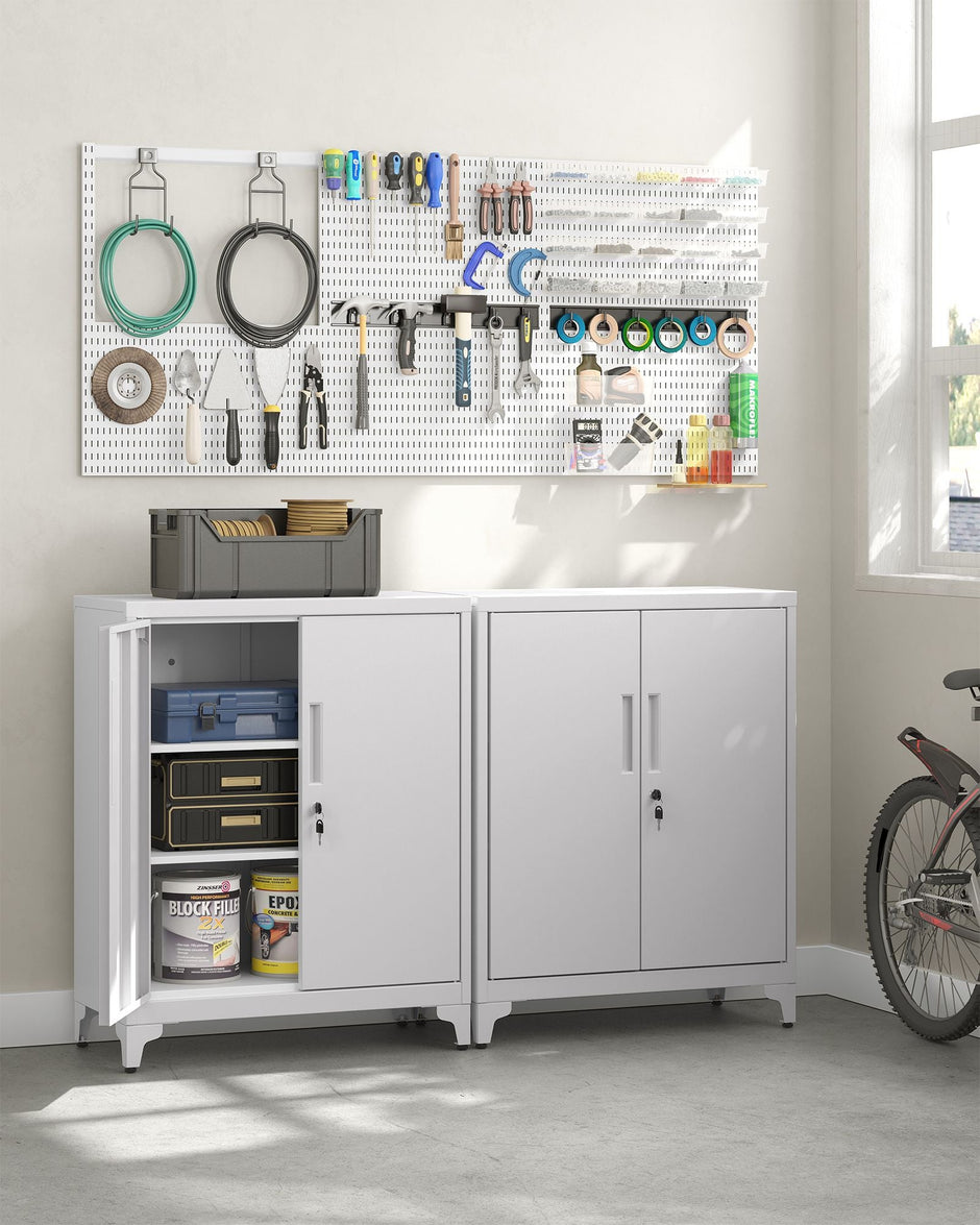 Office Cabinet – Steel – Black – Lockable with Deep Storage and Shelves