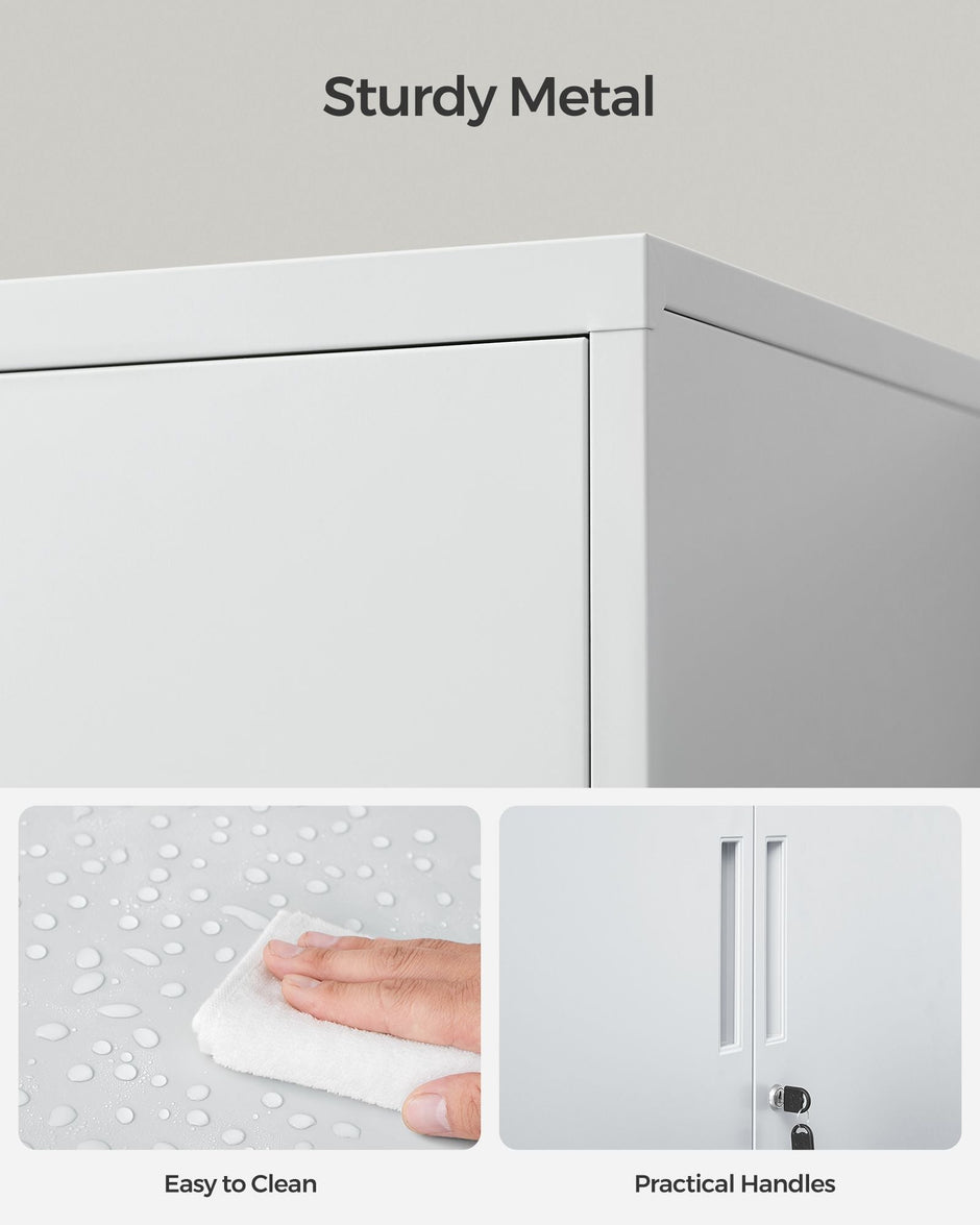 Office Cabinet – Steel – Black – Lockable with Deep Storage and Shelves
