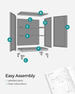 Office Cabinet – Steel – Black – Lockable with Deep Storage and Shelves