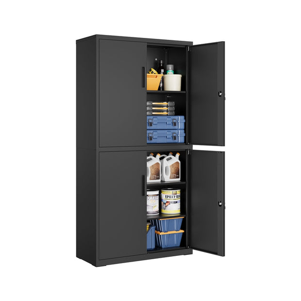 File Cabinet – Steel – Black – Lockable with Shelves