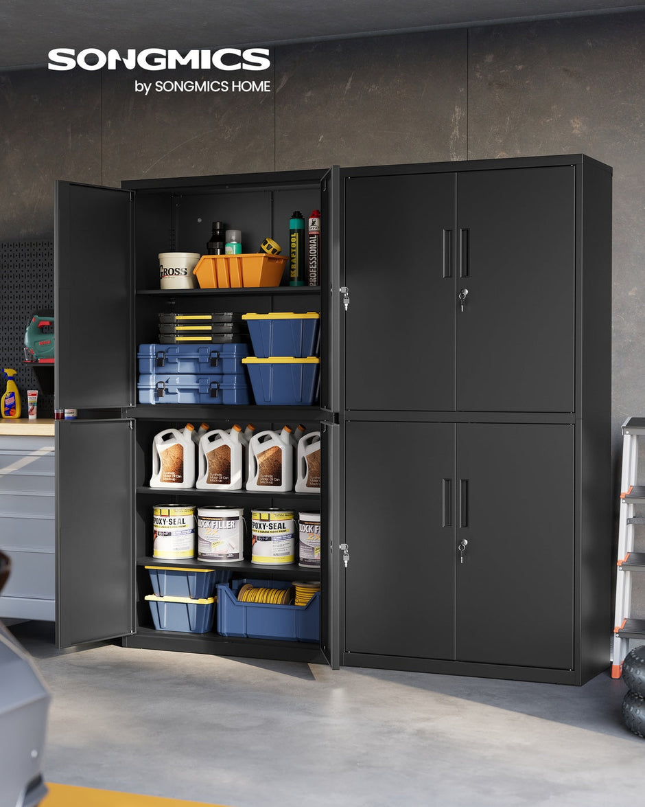 File Cabinet – Steel – Black – Lockable with Shelves