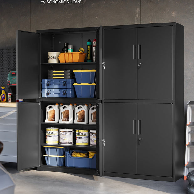 File Cabinet – Steel – Black – Lockable with Shelves