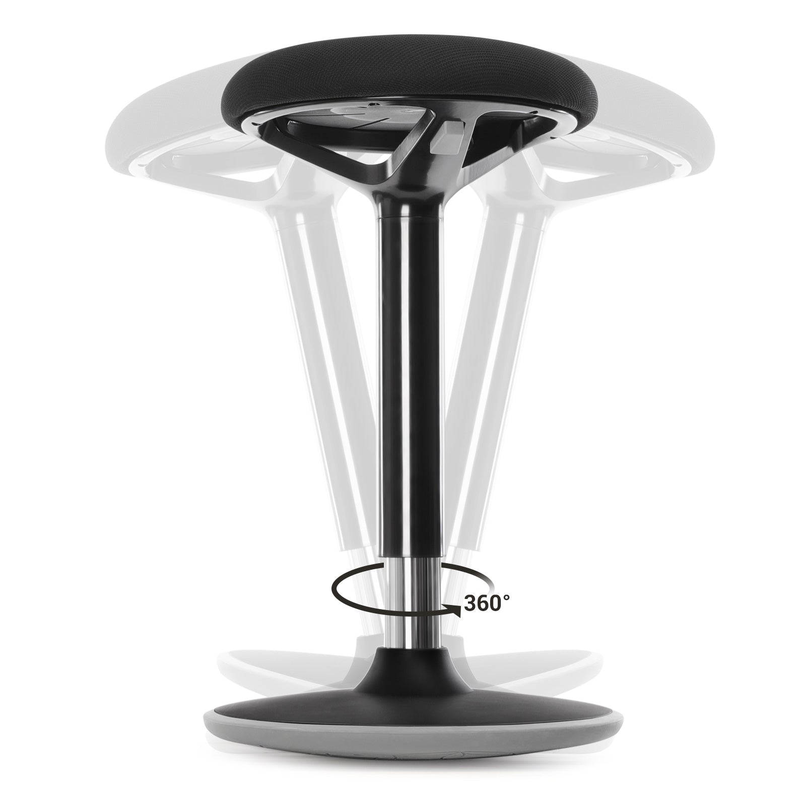 Standing Stool – Aluminum – Black – Adjustable Height 55-70 cm, No Assembly Required