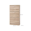 Shoe Cabinet – Wood – Oak – 3-Tier Design with Flip Doors