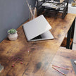 L-Shaped Office Desk – Wood and Metal – Rustic Brown and Black – Space-Saving with Cupboard and Hanging File Cabinet