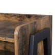 Side Table – Wood and Metal – Rustic Brown – Open Drawer and Stackable Design