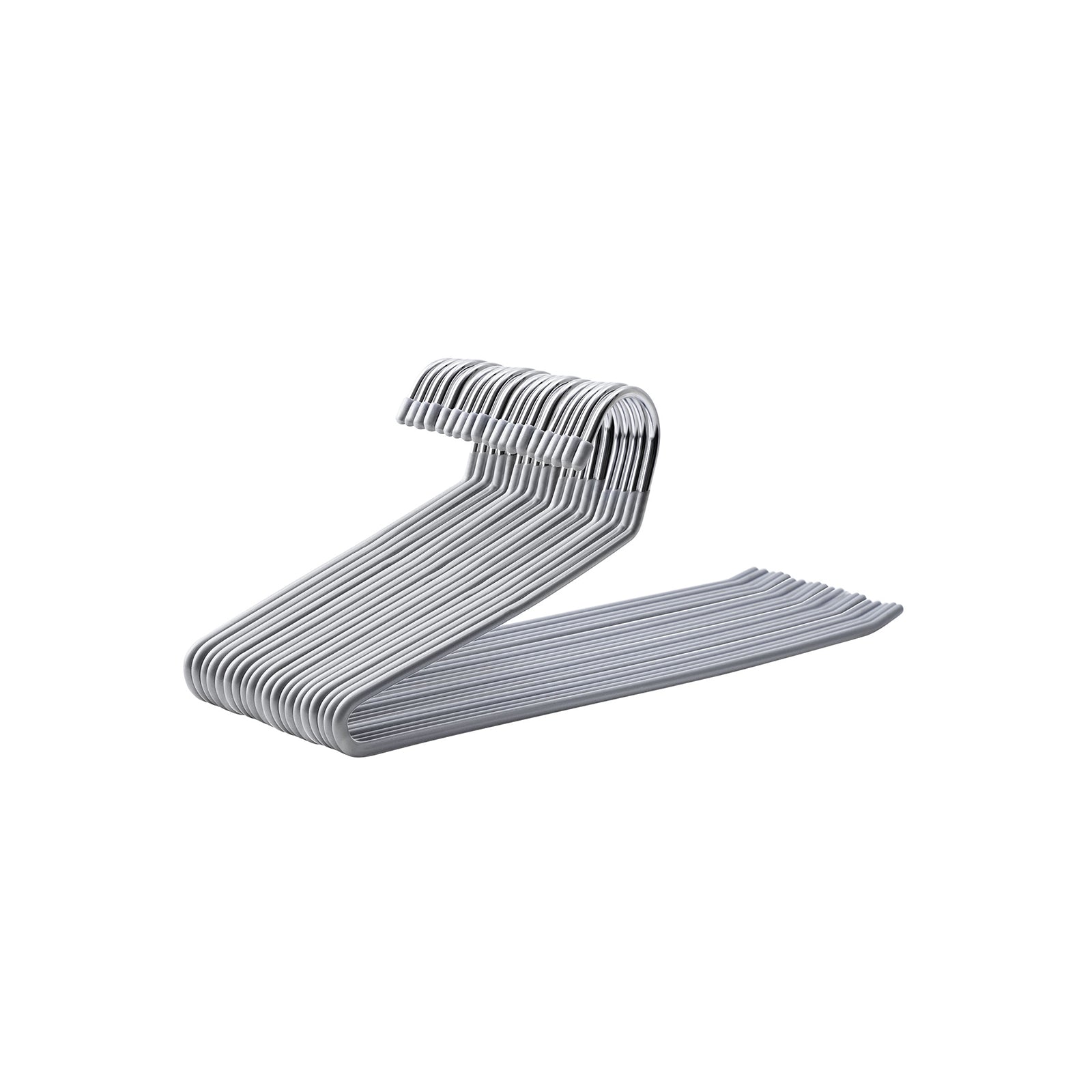 Metal Open End Trousers Hangers – Non-Slip Coating – Grey – Space Saving – 38cm Wide