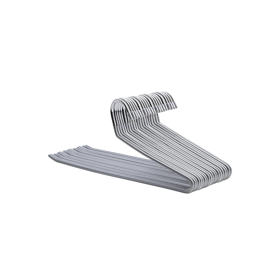 Metal Open End Trousers Hangers – Non-Slip Coating – Grey – Space Saving – 38cm Wide