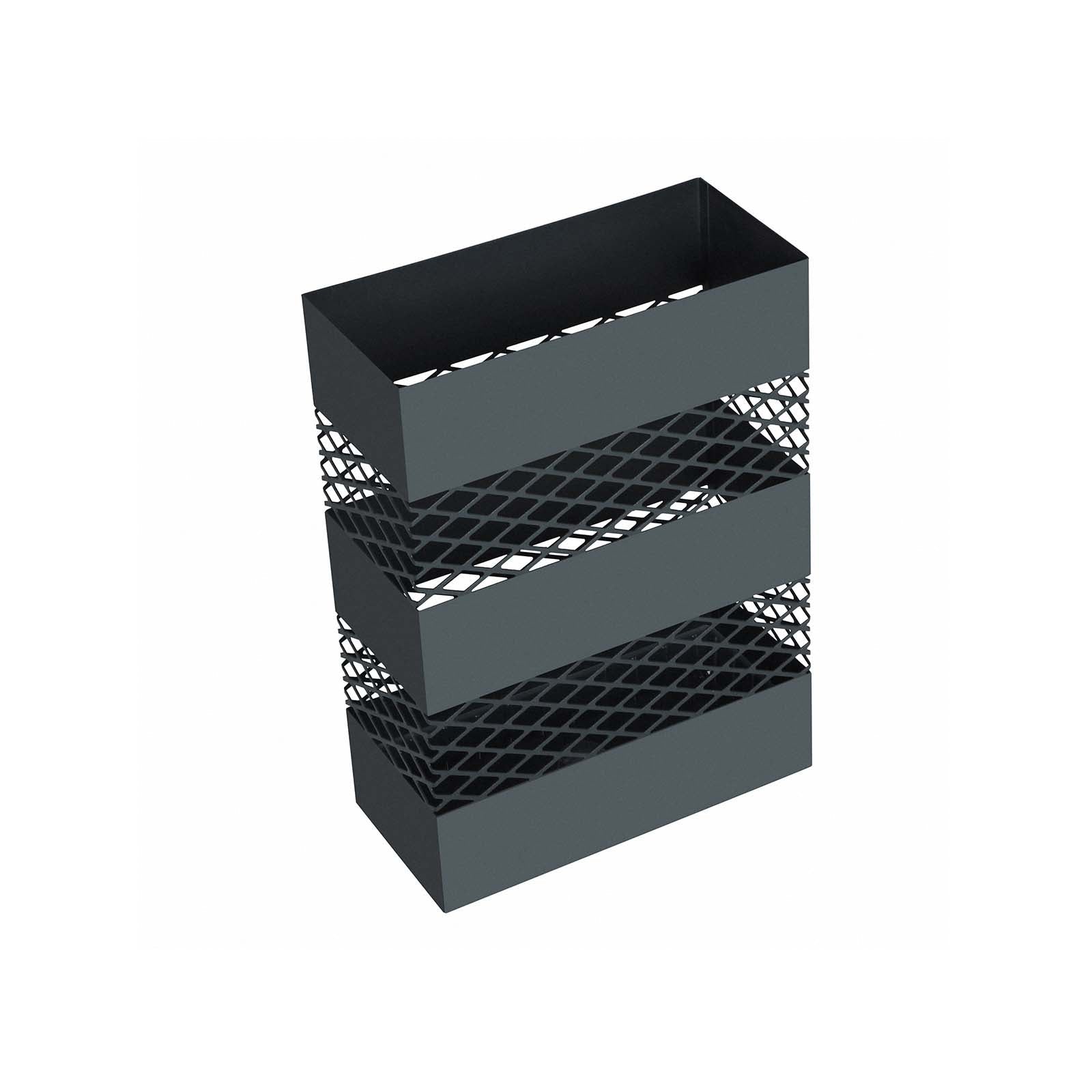 Umbrella Stand – Metal – Anthracite Grey – Rectangular with Water Tray and 4 Hooks