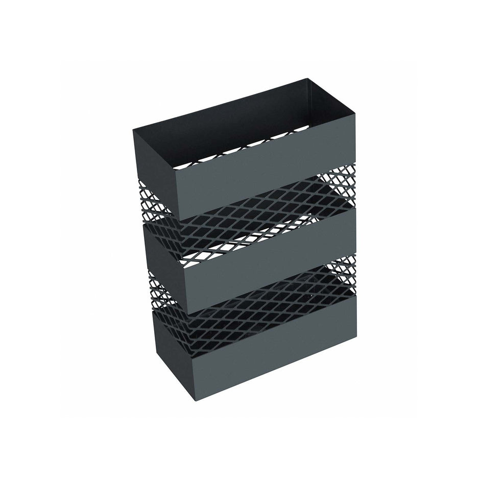 Umbrella Stand – Metal – Anthracite Grey – Rectangular with Water Tray and 4 Hooks
