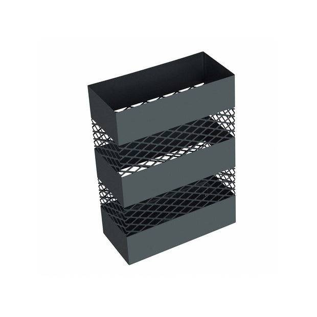 Umbrella Stand – Metal – Anthracite Grey – Rectangular with Water Tray and 4 Hooks
