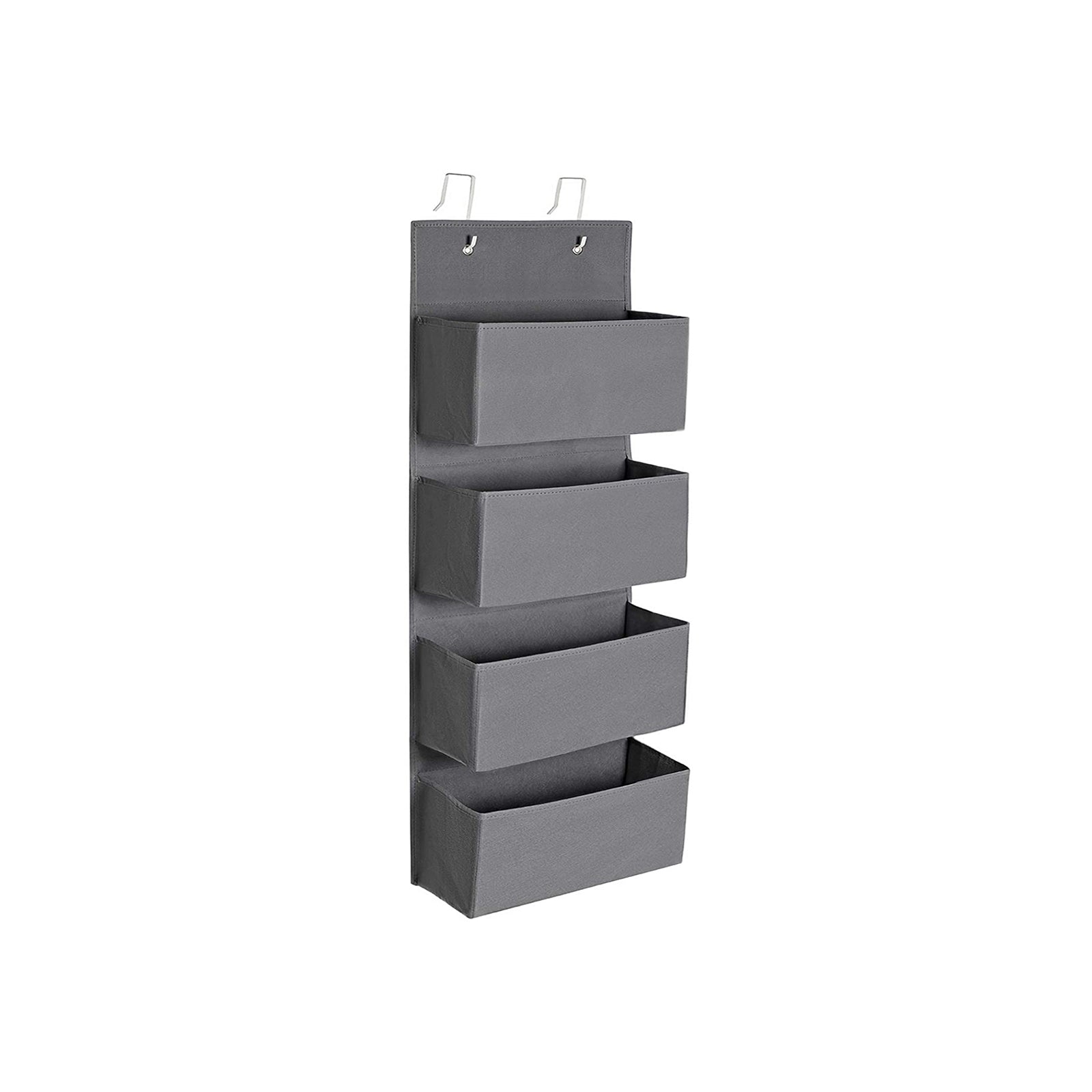 Over-Door Storage Organiser – Fabric – Grey – 4 Pocket Design for Practical and Spacious Wall Hanging Storage