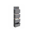 Over-Door Storage Organiser – Fabric – Grey – 4 Pocket Design for Practical and Spacious Wall Hanging Storage