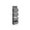 Over-Door Storage Organiser – Fabric – Grey – 4 Pocket Design for Practical and Spacious Wall Hanging Storage