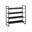 Shoe Rack – Oxford Fabric & Metal – Black – 4-Tier Adjustable & Stackable