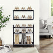Shoe Rack – Oxford Fabric & Metal – Black – 4-Tier Adjustable & Stackable