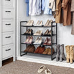 Shoe Rack – Oxford Fabric & Metal – Black – 4-Tier Adjustable & Stackable