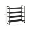 Shoe Rack – Oxford Fabric & Metal – Black – 4-Tier Adjustable & Stackable
